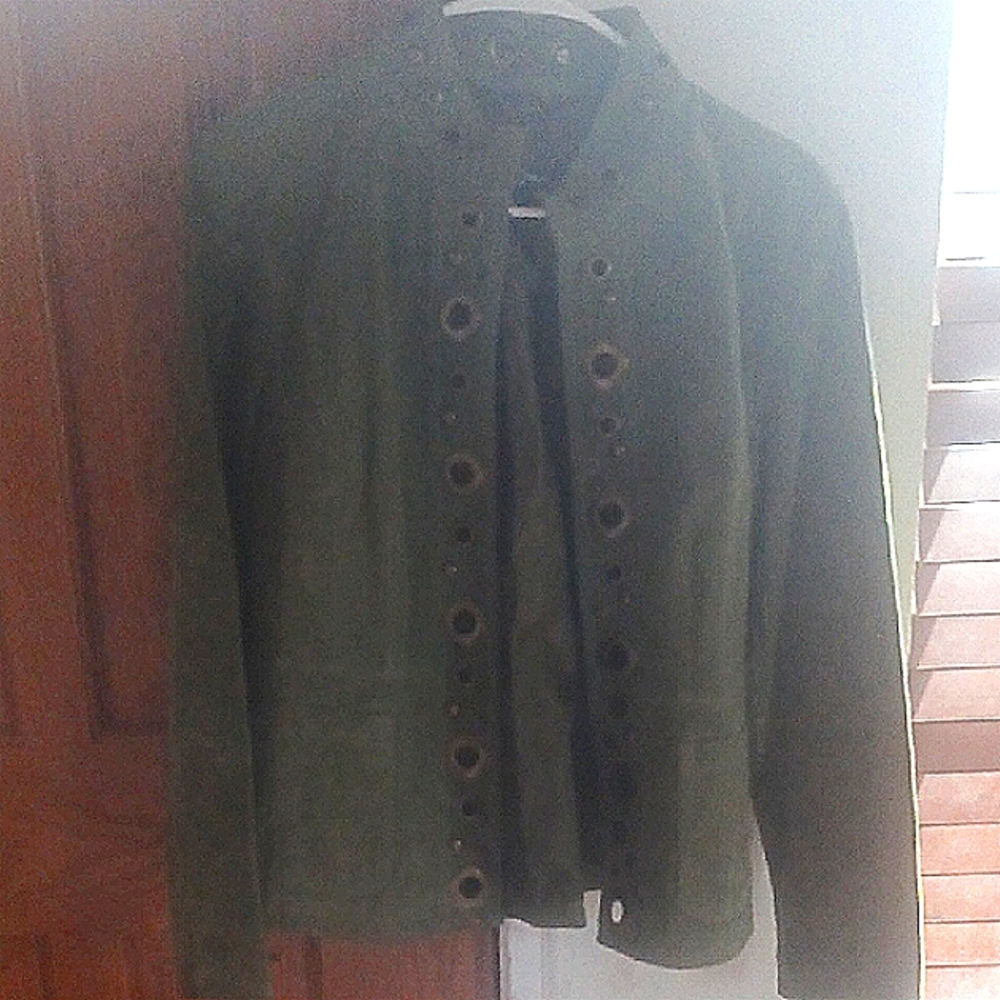 Women's Olive Green Eyelet Jacket